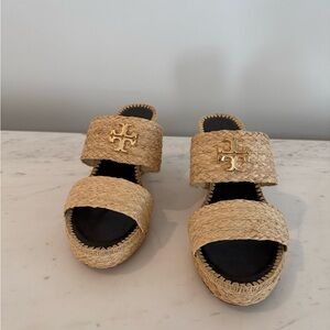 Tory Burch Natural Woven Sandals